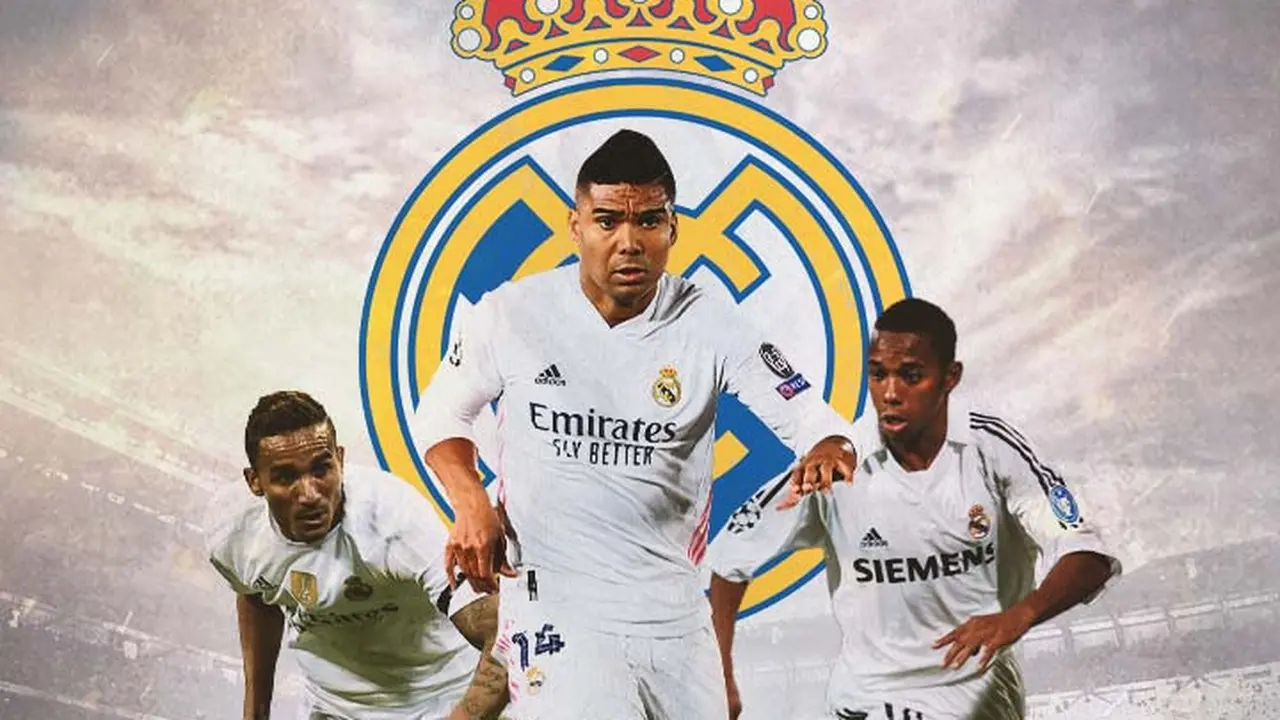 Real Madrid - Casemiro dikelilingi Robinho dan Danilo