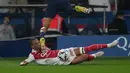 PSG bahkan harus tertinggal dua gol terlebih dahulu melalui Maghnes Akliouche (27') dan Aleksandr Golovin (55'). (AP Photo/Thibault Camus)