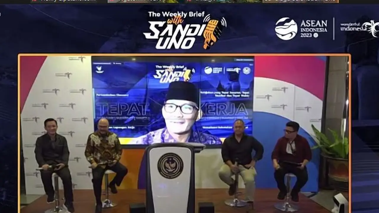 Menparekraf Sandiaga Uno di The Weekly Brief with Sandi Uno, Senin, 21 Agustus 2023