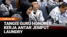 Tangis guru honorer SDN Wanasari 01, Cibitung, Kabupaten Bekasi, Indah Permata Sari, pecah di DPR. Dia menceritakan kisah pilu harus mencari tambahan penghasilan demi keberlangsuan hidupnya.