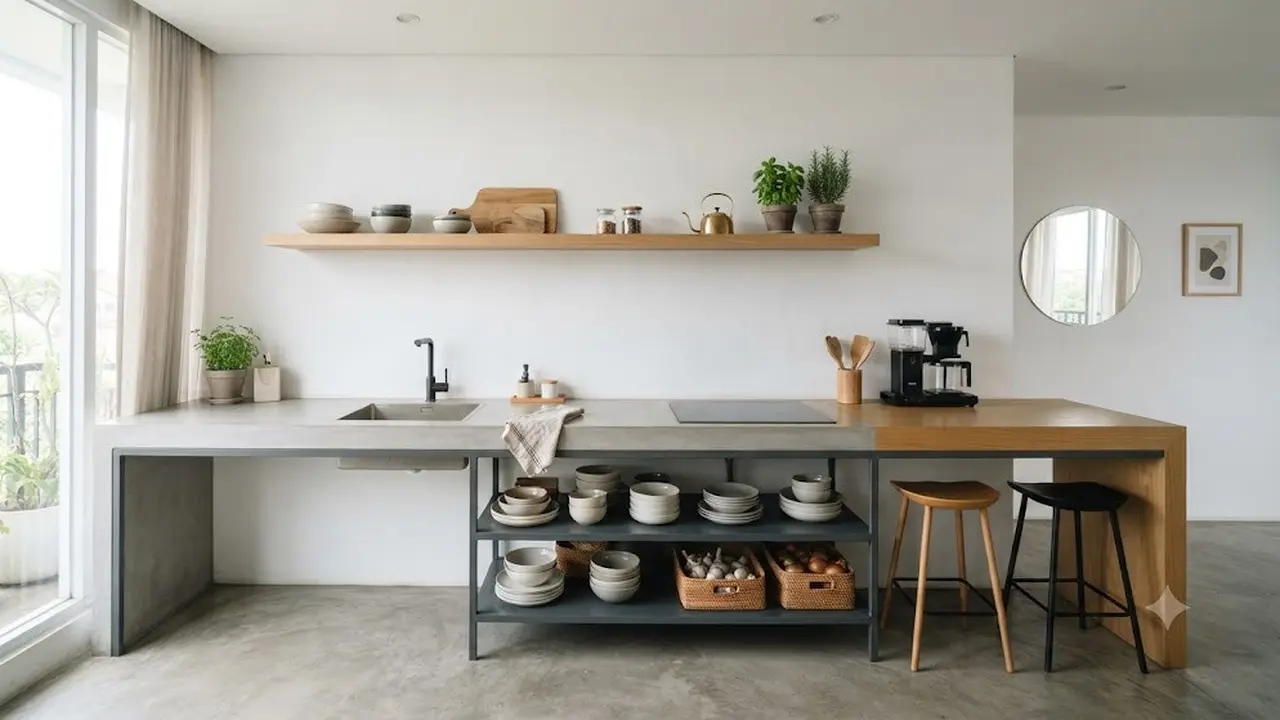 Inspirasi Dapur Minimalis Tanpa Kitchen Set (AI Generated)