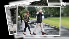 Mendampingi Presiden Trump berangkat mengunjungi korban di Texas, Melania Trump dikritik karena menggunakan sepatu hak tinggi.