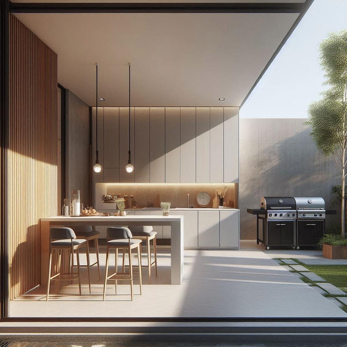 Desain Dapur Belakang Rumah yang Terbuka