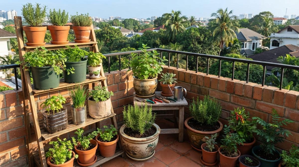 Cara Membuat Kebun Bumbu Dapur Kecil di Teras Rumah