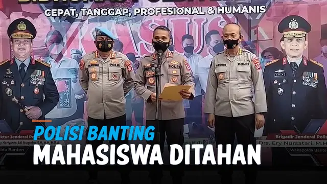 POLISI BANTING MAHASISWA SAAT DEMO AKHIRNYA DITAHAN