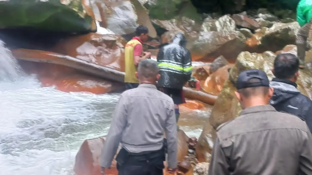 Lokasi penemuan mayat di Curug Seribu Pamijahan Bogor