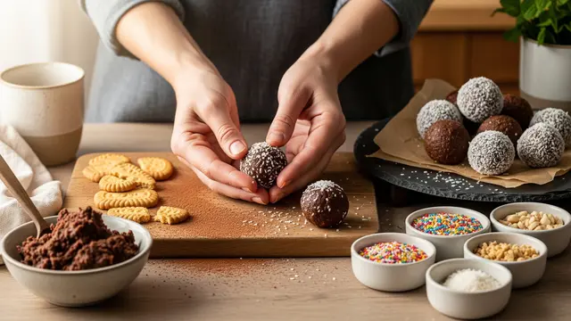 Membuat Bola Bola Cokelat Tanpa Oven