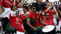 Pelatih Timnas Indonesia U-22, Indra Sjafri, mengajak seluruh masyarakat Indonesia datang ke Kamboja untuk mendukung timnya pada laga final Piala AFF 2019. (Bola.com/Zulfirdaus Harahap)
