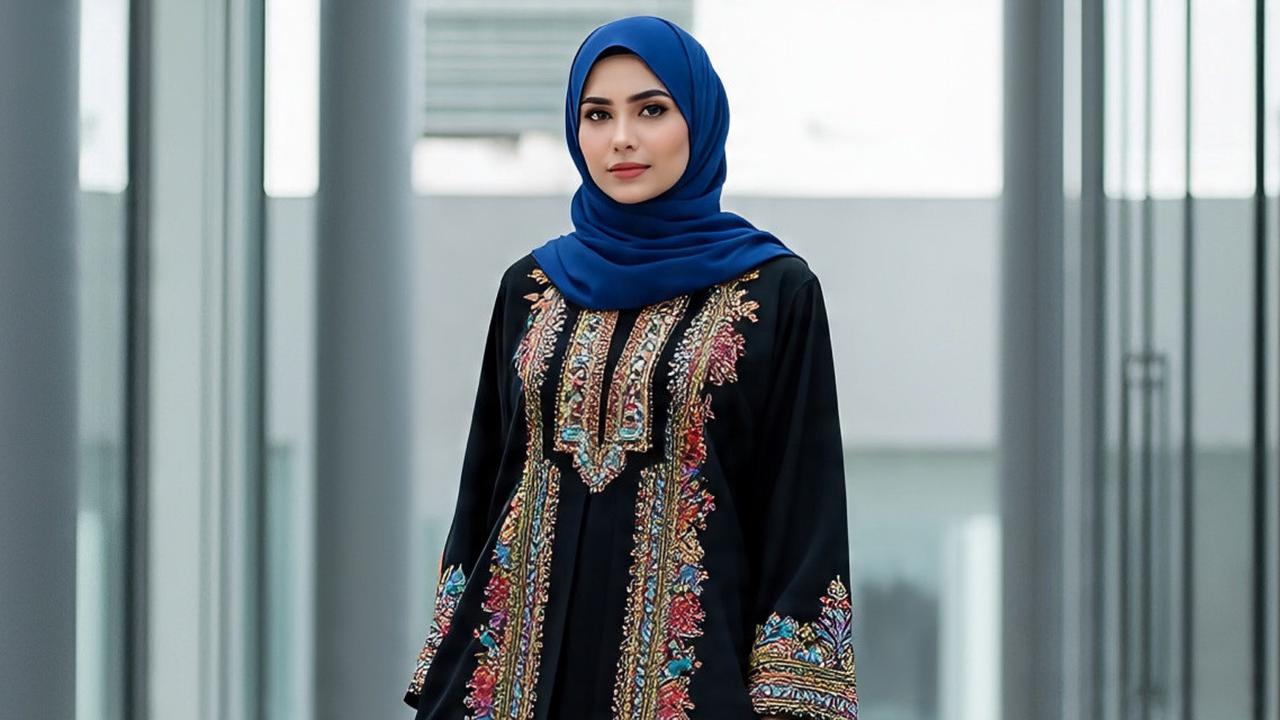 9 Model Gamis Hitam Kombinasi Bordir, Inspirasi Outfit Simpel dengan Kesan Mewah dan Kekinian