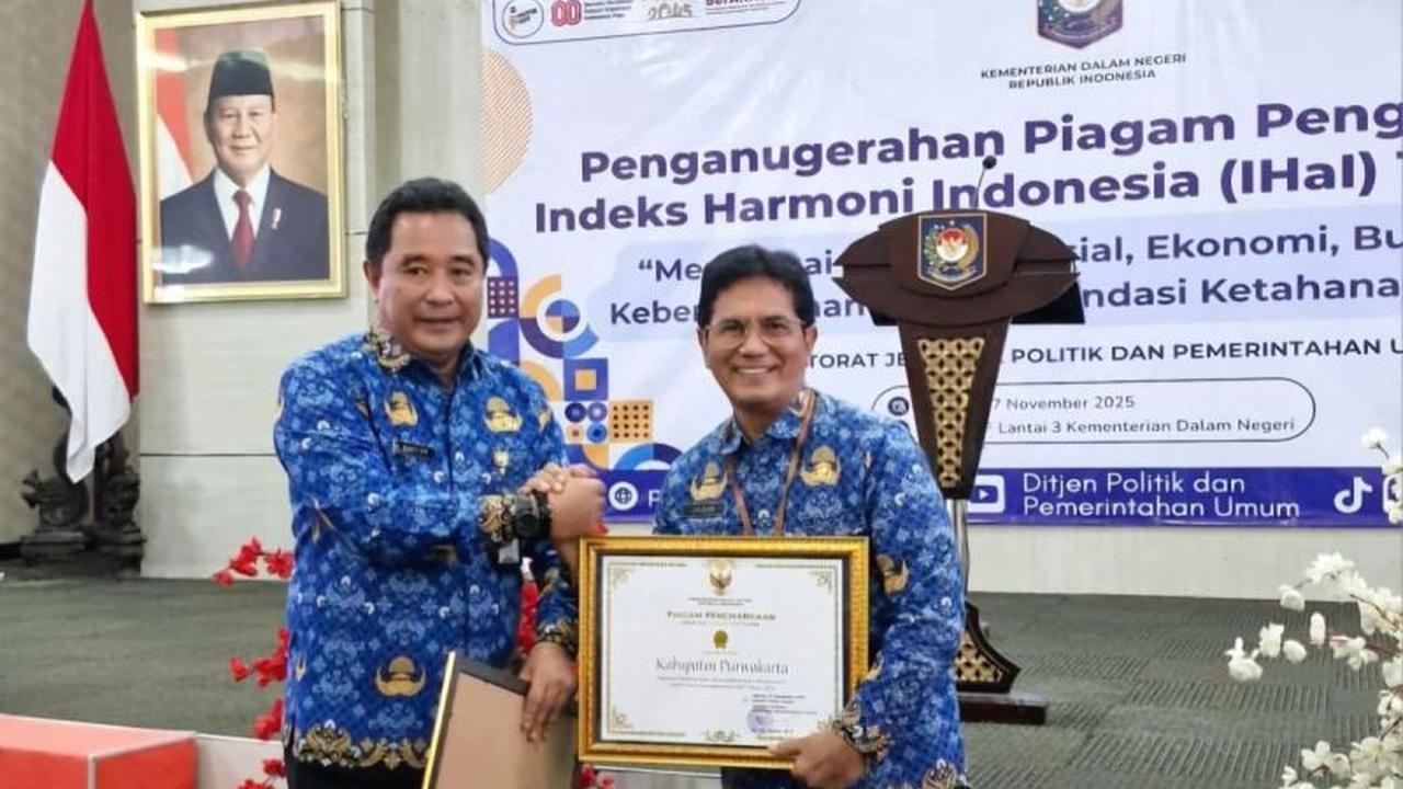 Purwakarta Raih Piagam Penghargaan Indeks Harmoni Indonesia dari Kemendagri, Wujudkan Kehidupan Selaras