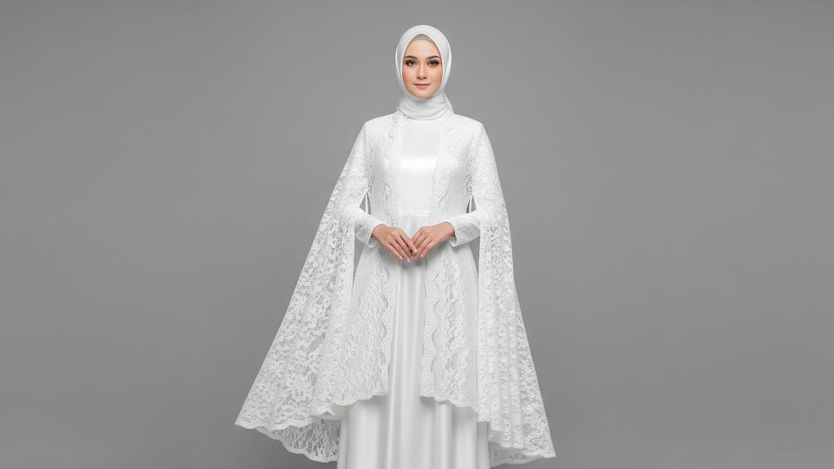 7 Model Gamis Kebaya Warna Broken White Anti Terawang, Tampil Elegan untuk Acara Formal