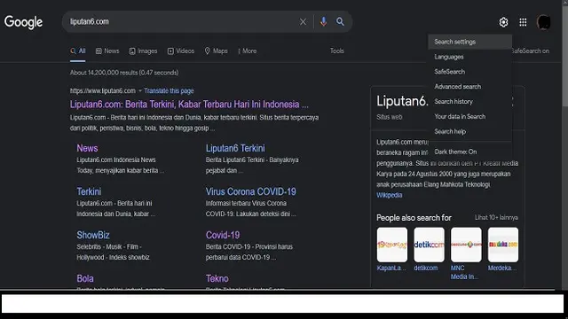 Google Search Dark Mode