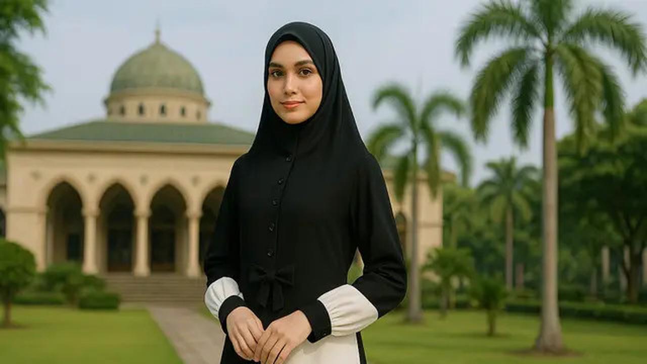 6 Model Gamis Polos 2025 Kombinasi 2 Warna, Muslimah makin Tampil Stylish