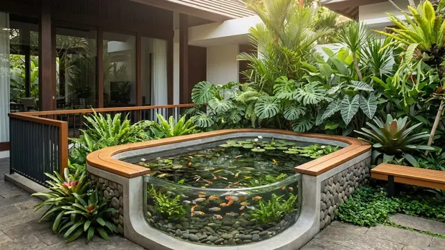 Kolam Dinding Timbul (Raised Pond)