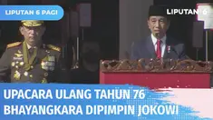 Puncak peringatan ulang tahun ke-76 Bhayangkara digelar di Lapangan Bhayangkara Akademi Kepolisian Semarang, Jawa Tengah. Upacara peringatan ini dipimpin langsung oleh Presiden Jokowi.