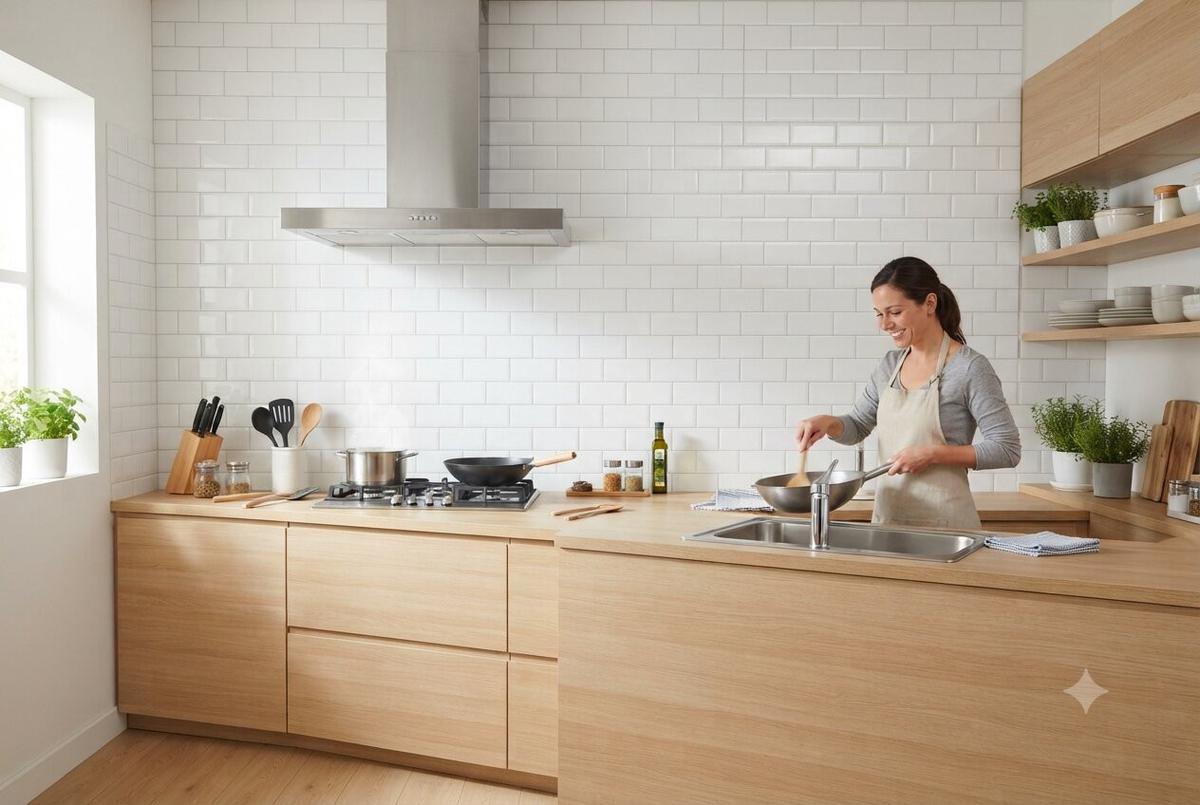 Model Dapur yang Tetap Bersih Meski Sering Terkena Cipratan Air