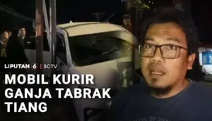 Mobil Kurir Ganja Tabrak Tiang Listrik saat Ditangkap