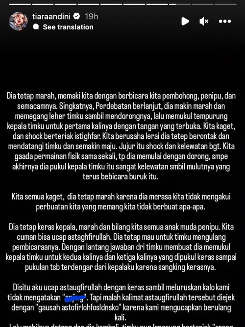 Detik-detik Kepala Kru Tiara Andini Diduga Dipukul 3 Kali Usai Tubuh  Didorong, Syok hingga Teriak Istighfar - ShowBiz Liputan6.com