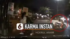 Mengendarai motor seenaknya sendiri. Pengendara motor ini terkena karma.