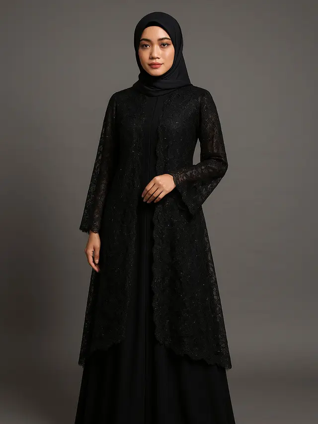 13 Model Gamis Hitam Mewah untuk Pesta, Tampilan Elegan dan Anggun di 2025