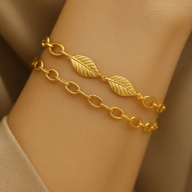 Model Gelang Emas 2 Layer Elegan untuk Ibu-ibu 40 Tahun ke Atas