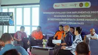 Kegiatan workshop evaluasi dan implementasi Protokol Keselamatan dan Keamanan di Destinasi Pariwisata Super Prioritas (DPSP) di kantor Badan Pengelola Otorita Labuan Bajo dan Flores (BPOLBF) di Labuan Bajo. (dok. BPOLBF)