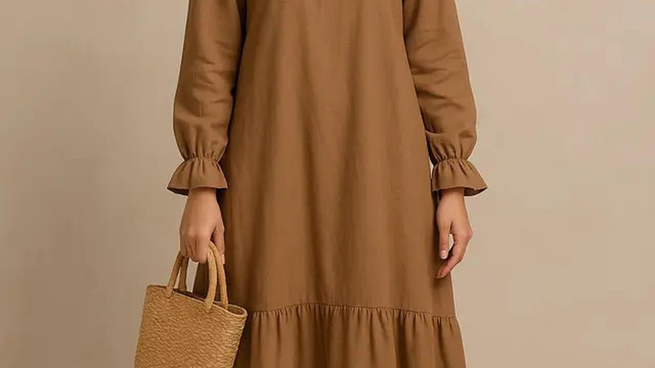 7 Model Gamis Polos Kombinasi 2 Warna, Tonjolkan Kesan Sopan dan Menawan