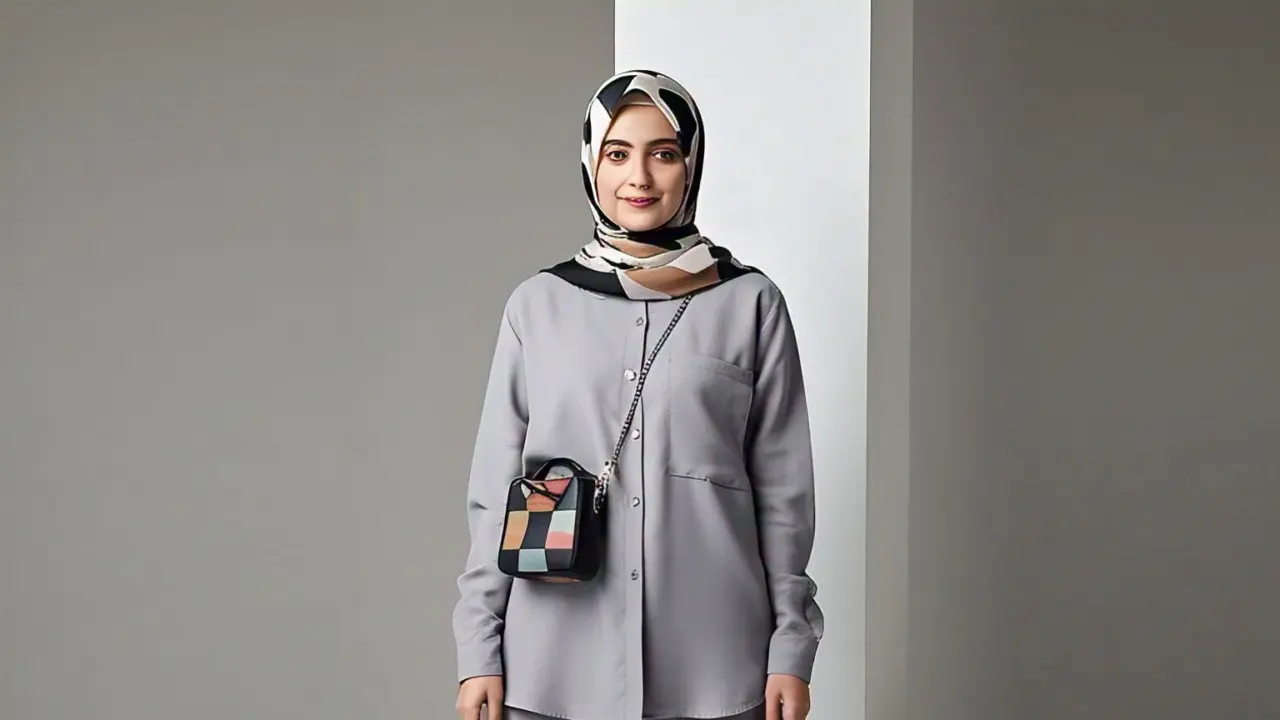 Setelan Monokrom dengan Potongan Oversized