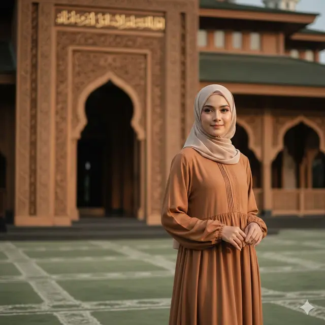 Warna Hijab yang Cocok untuk Gamis Earth Tone