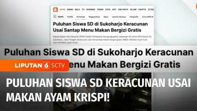VIDEO: Puluhan Siswa SD di Sukoharjo Keracunan Setelah Makan Menu Ayam Krispi Gratis