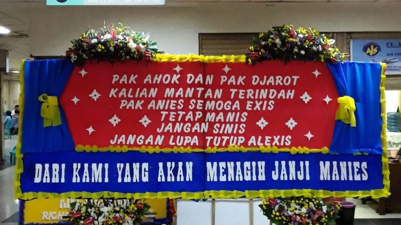 Setelah Ahok-Djarot, Ini Kalimat Karangan Bunga untuk Anies-Sandi