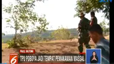 Minggu siang, Panglima TNI dan Menteri Sosial meninjau langsung ke lokasi dan memastikan liang lahat akan segera siap.