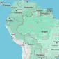 Peta yang menunjukkan perbatasan antara&nbsp;Brasil, Guyana, dan Venezuela. (Dok. Tangkapan layar Google Maps)