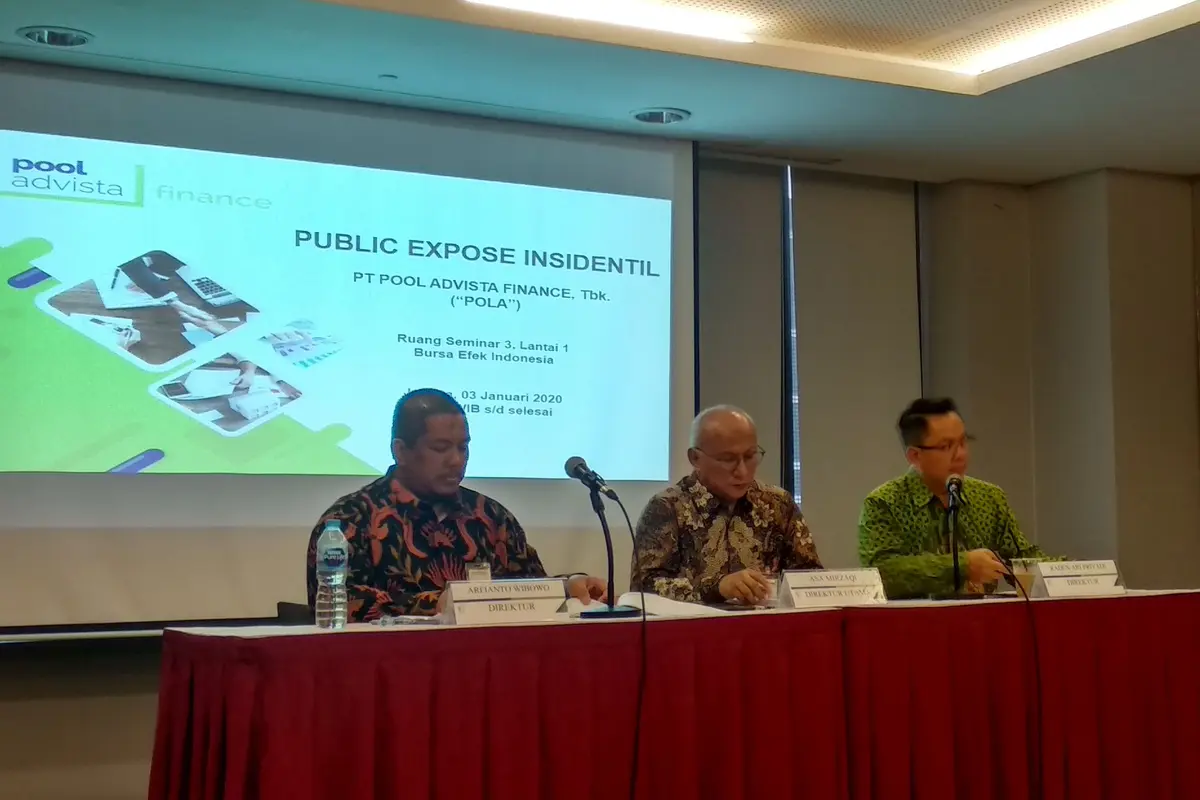 Penyelenggaraan Public Expose Insidentil PT Pool Advista Finance Tbk (POLA), pada Jumat (3/1/2020).