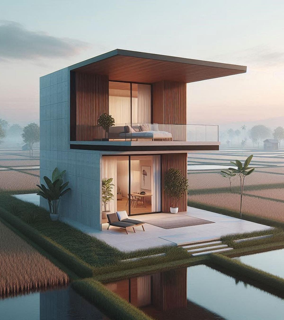 Desain Rumah Pinggir Sawah
