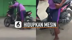 Ada-ada saja yang dilakukan pria ini karena kenbingungan menghidupkan mesin motor. Ini dia penyebabnya.