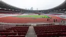 Suasana Lapangan Stadion Utama Gelora Bung Karno (SUGBK), Jakarta, Jumat (11/8/2024).  Skuad Garuda rencananya menghadapi dua raksasa Asia, yakni Jepang dan Arab Saudi pada 15 dan 19 November 2024. (Bola.com/M Iqbal Ichsan)