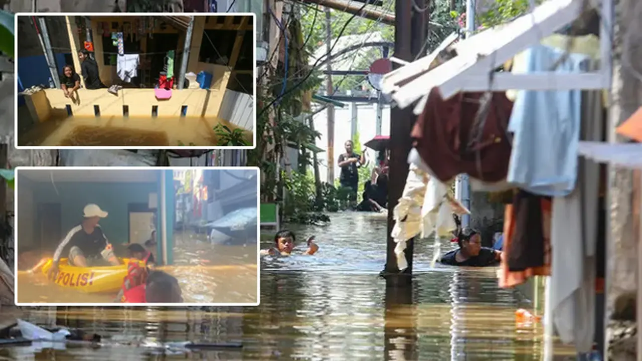 Banner Infografis Sehabis Hujan Deras Terbit Lagi Banjir Jakarta.