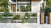 6 Ide Pagar Depan Rumah dengan Rak Tanaman Menempel, Bikin Tampak Lebih Hijau dan Estetik
