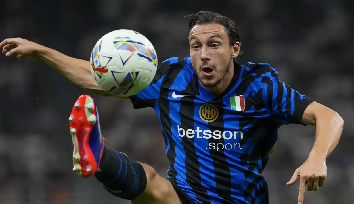 Inter membuka skor melalui gol cepat Matteo Darmian. (AP Photo/Luca Bruno)