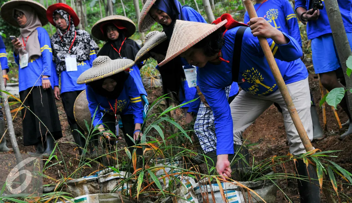 Salah satu kegiatan Campus Citizen Journalist Green Adventure Camp di lokasi hutan sengon milik Wika di Bogor, Selasa (31/5/2016). Liputan6.com gelar Green Camp bersama PT WIKA untuk Citizen Journalist. Liputan6.com/Yoppy Renato)