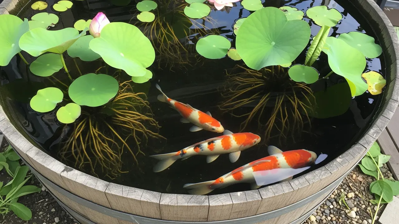 Ternak Ikan Koi dan Teratai/Gemini AI