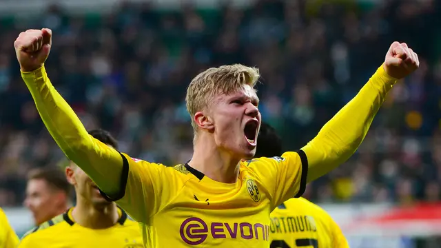 Penyerang Borussia Dortmund, Erling Haaland.
