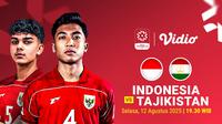 Siaran Langsung Indonesia vs Tajikistan Eksklusif di Vidio. (Sumber dok. vidio.com)