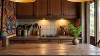 7 Model Dapur Rustic Sederhana dari Kayu Lokal di Rumah Kampung yang Menawan