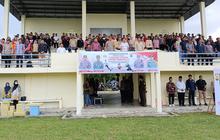 Polres Bengkalis Gelar Pertandingan Sepak Bola Sambil Sosialisasi Pilkada Damai