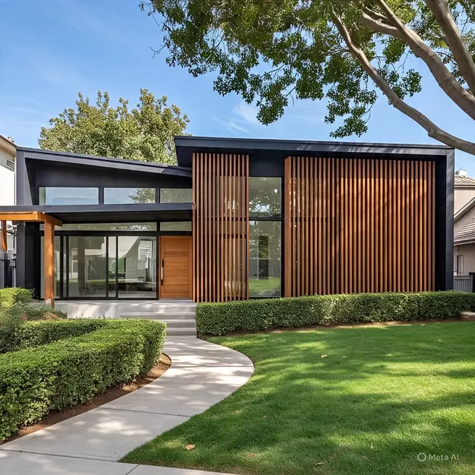 Model Rumah dengan Kisi Kayu (Wooden Slats), Estetik dan Adem hingga Ramah Lingkungan