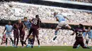 Ini adalah hattrick ketujuh Erling Haaland di Premier League dan gol keempatnya dari dua laga di Premier League 2024-2025. (AP Photo/Dave Thompson)