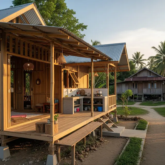 9 Desain Rumah Rp75 Juta Konsep Terbuka di Kampung, Nyaman dan Fungsional