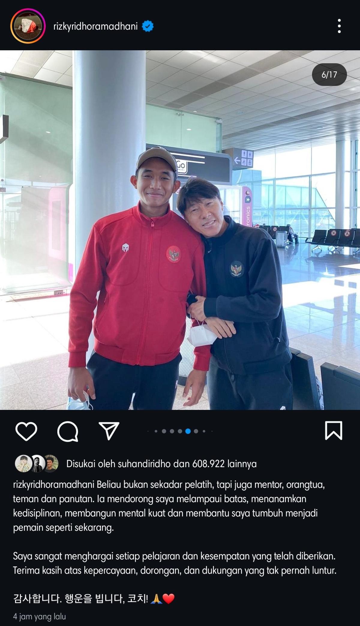 Pesan perpisahan emosional pemain TImnas Indonesia ke Shin Tae-yong